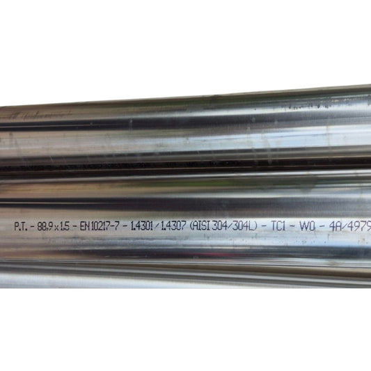 Tube Inox 88.9mm x 1.5mm - 1 Mètre 304L