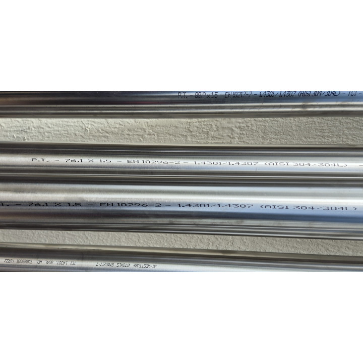 Tube Inox 76.1mm x 1.5mm - 1 Mètre 304L
