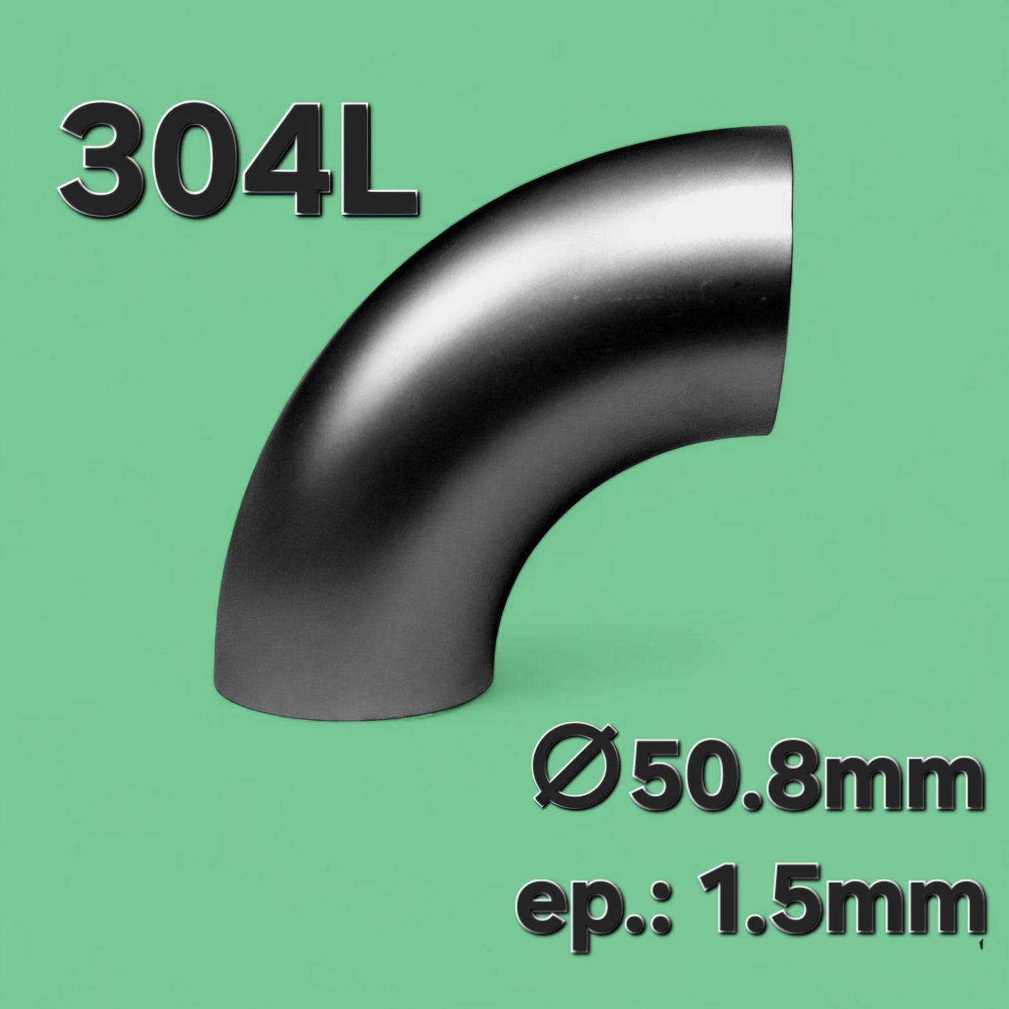 Coude 90° 50.8mm x 1.5mm - Inox 304L