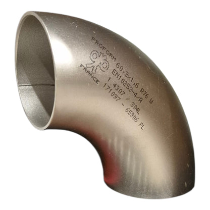 Coude 90° 60.3mm x 1.6mm - Inox 304L